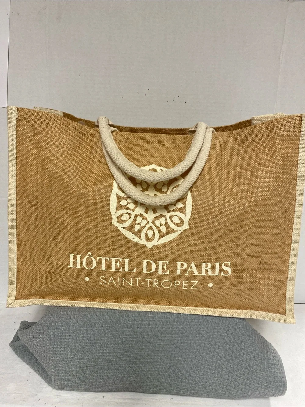 Hôtel de Paris Saint-Tropez Natural Jute Tote Bag